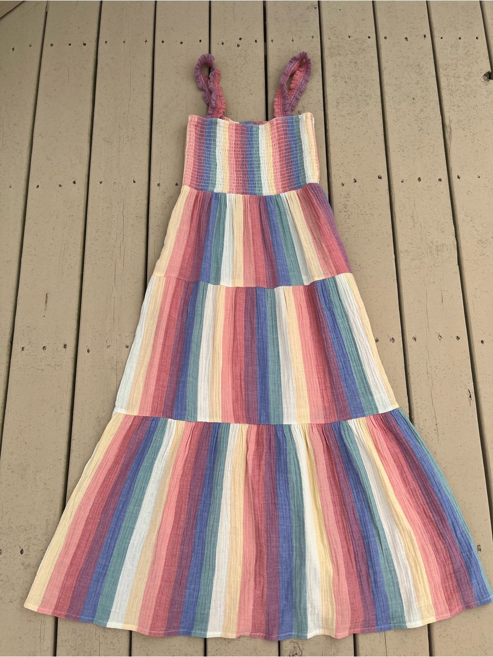 Marine Layer maxi dress Selene multi color rainbow tiered M